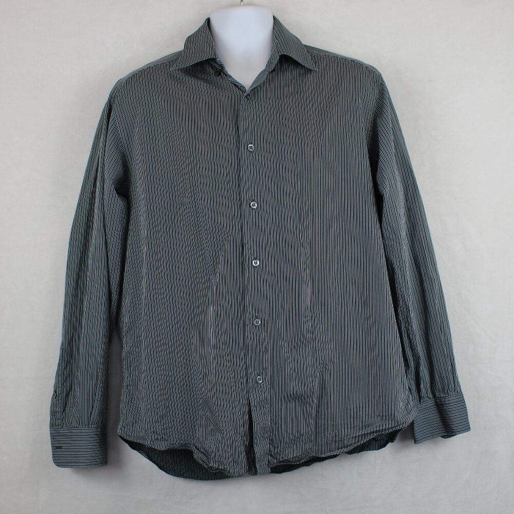 Brioni Men Dress Shirt Button Long Sleeve Collar (L - 46 Chest)